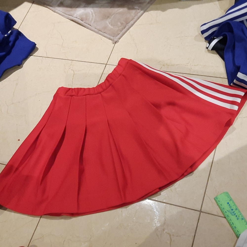 AUTHENTIC PROFESSIONAL CHEERLEADING 🔥📣 RED WHITE MINI SKIRT